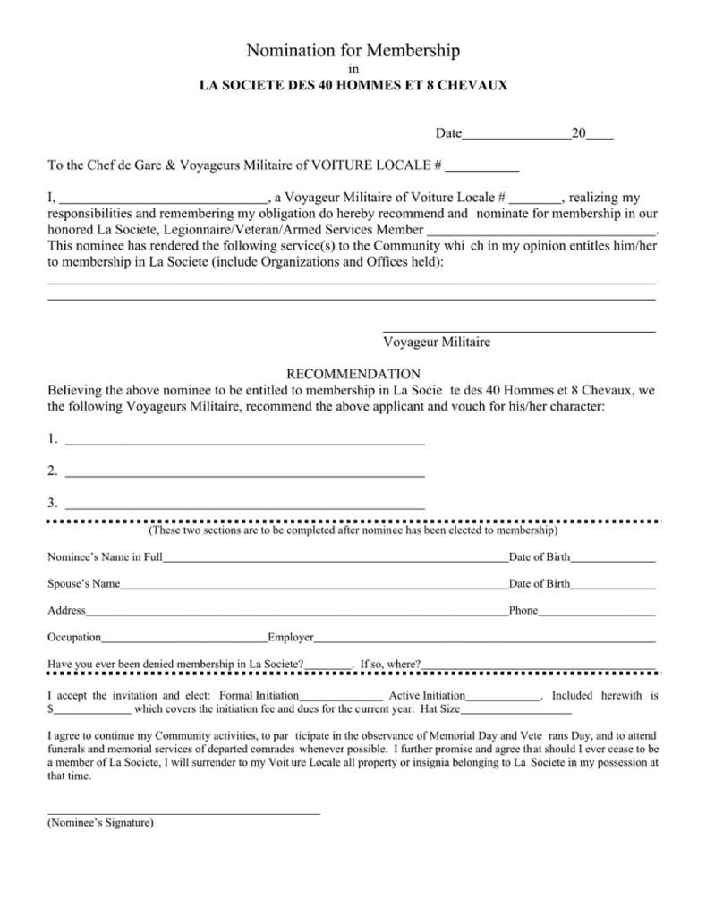 Membership Nomination-Form